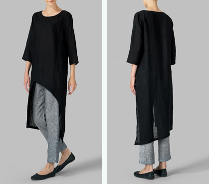 linen asymmetrical tunic