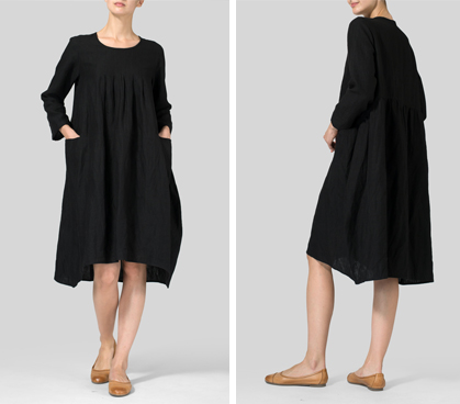 Linen High-Low Babydoll Dress with Pants