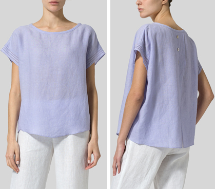 Gray Violet Linen Cap Sleeves Box Top