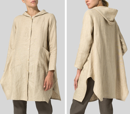 Sand Linen Hooded Shirt