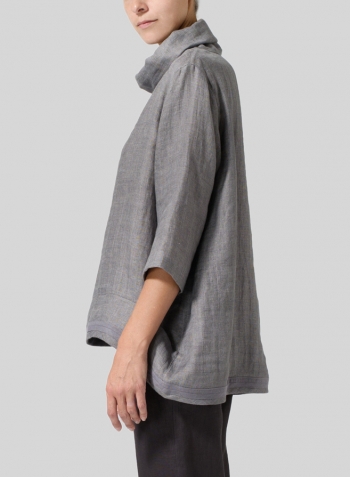 Kendall Charcoal Linen Cowl Neck Top