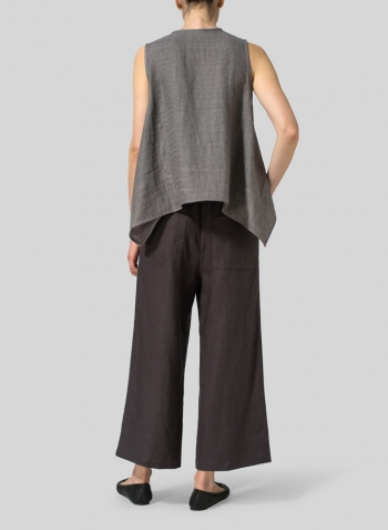 Kendall Charcoal Linen Casual Vest