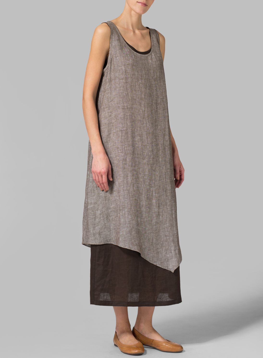 double layer long gown