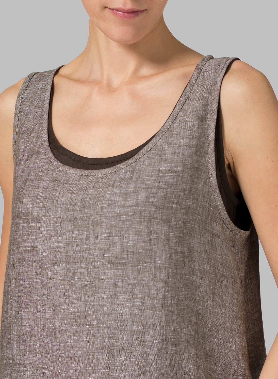 Linen Double Layered Long Dress