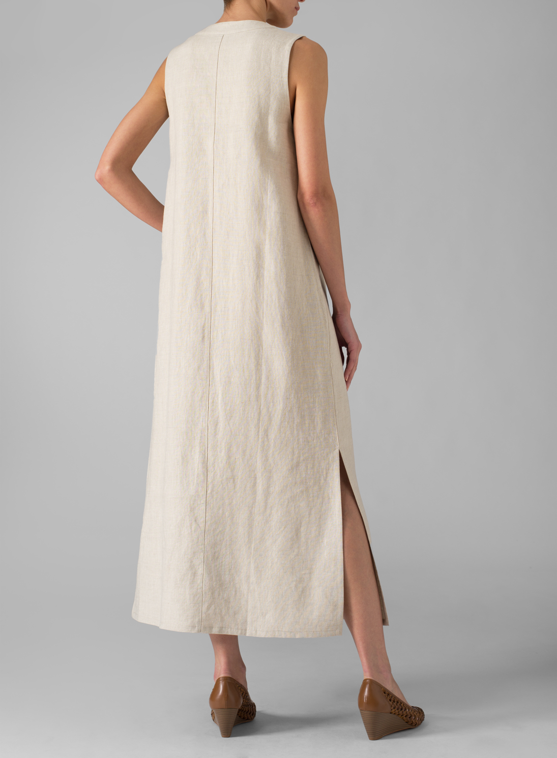 Linen Sleeveless Slipon Dress