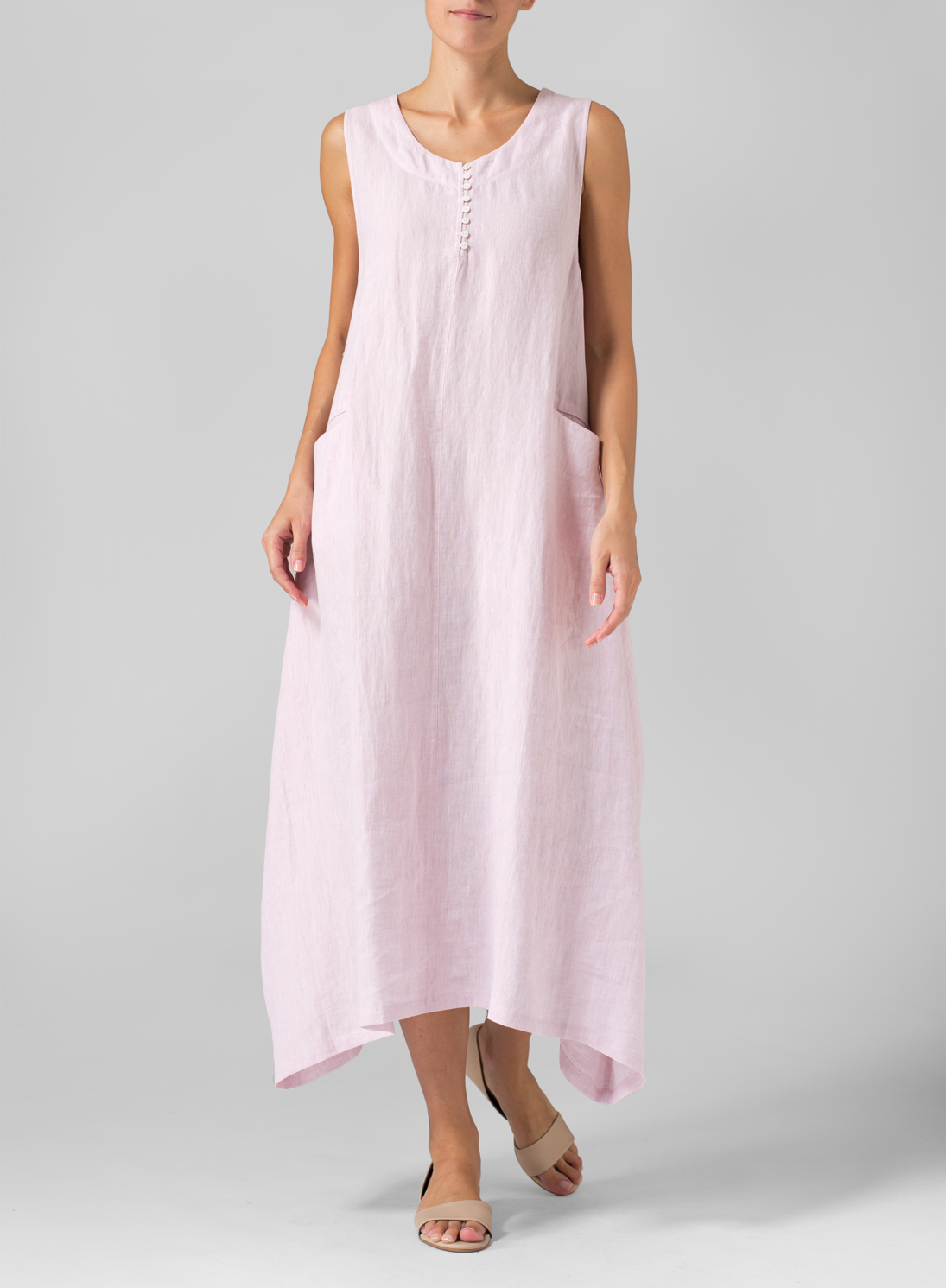 Linen Sleeveless Long Dress