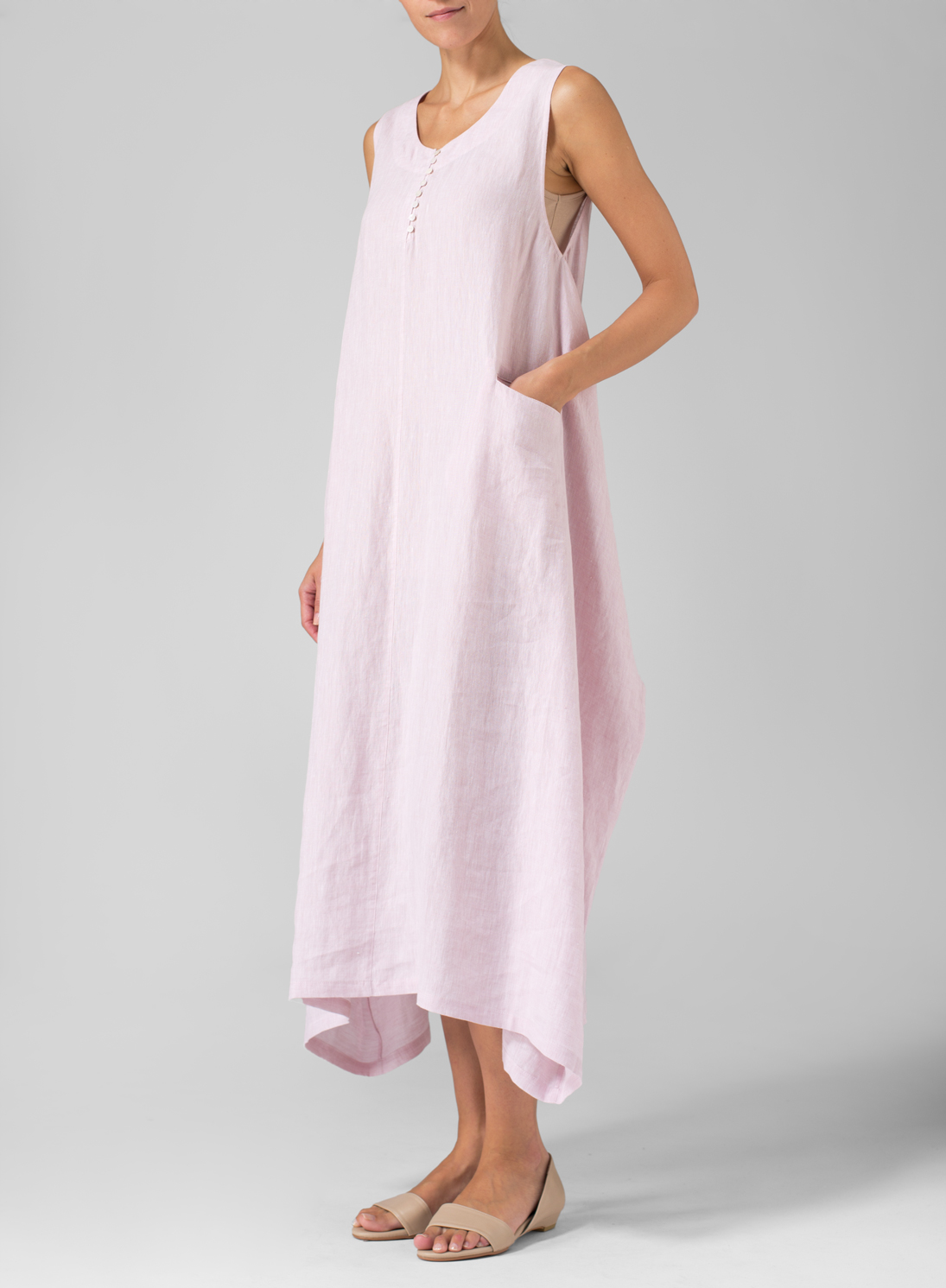 Linen Sleeveless Long Dress