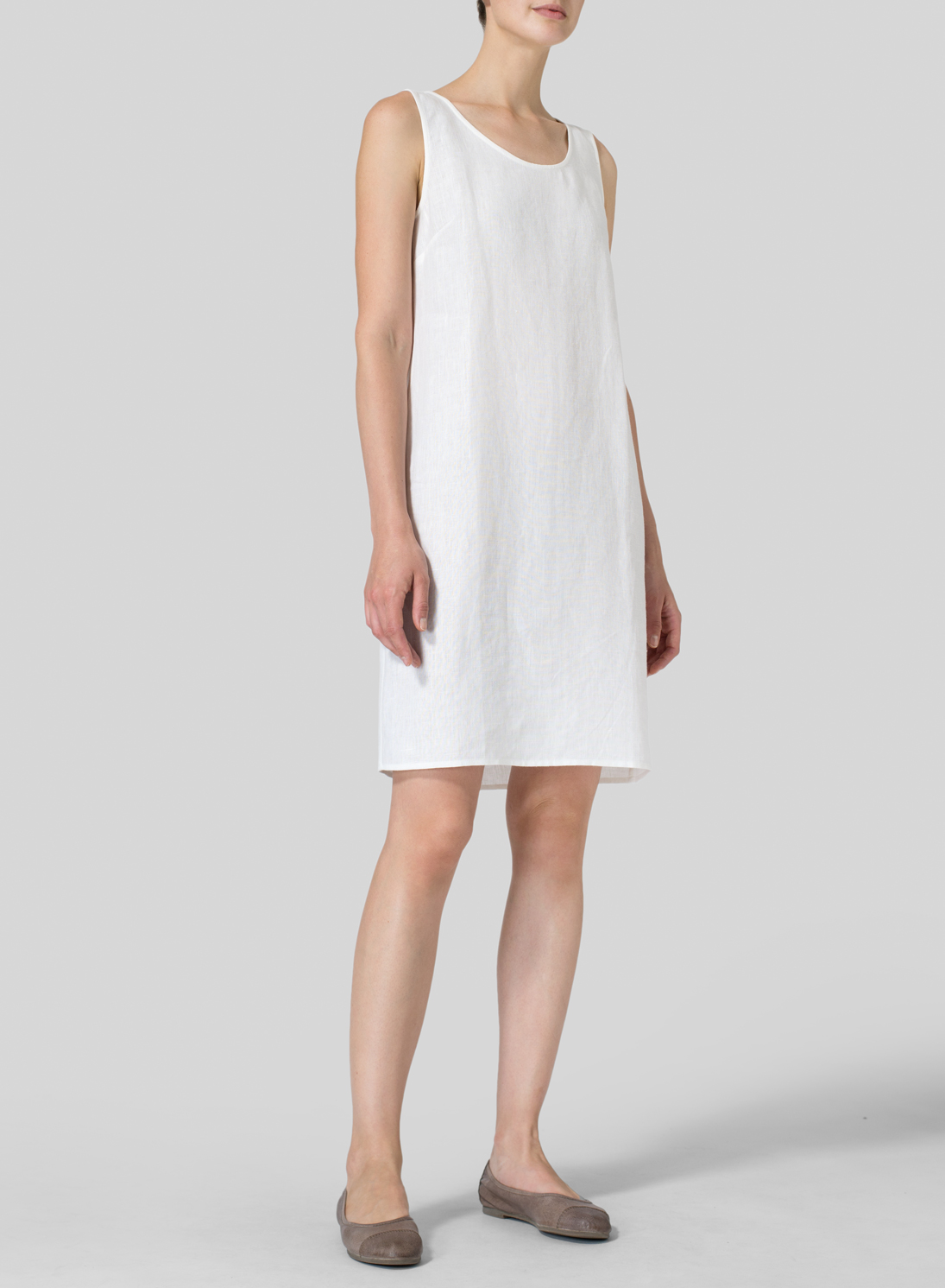 Linen Sleeveless Slip-on Dress - Plus Size