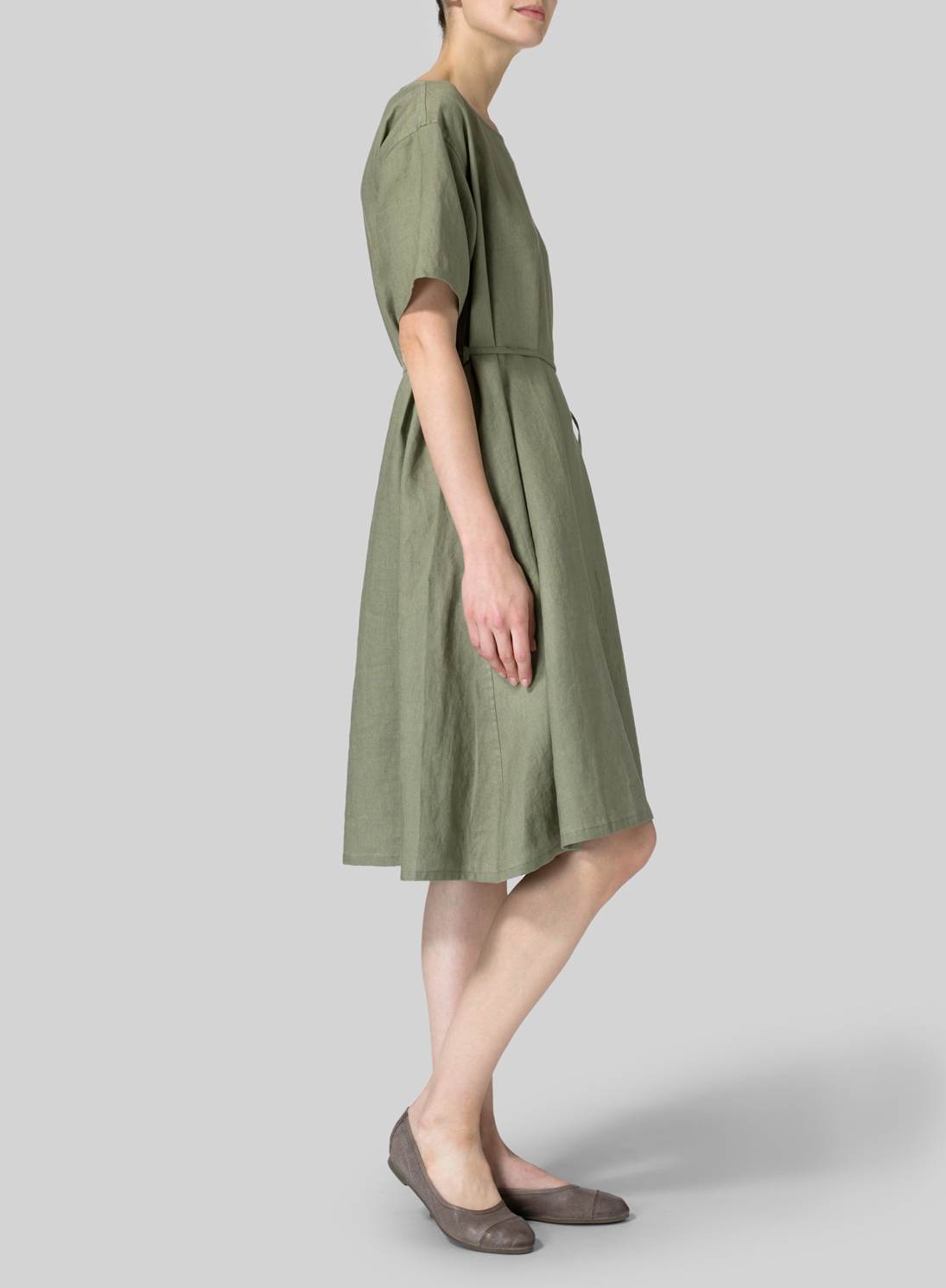 Linen Tie Waist Dress