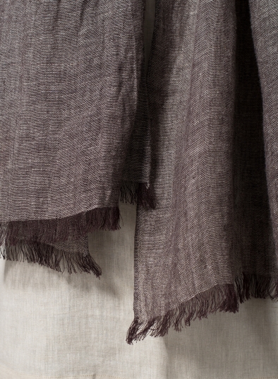 Linen Oblong Two Tone Brown Scarf
