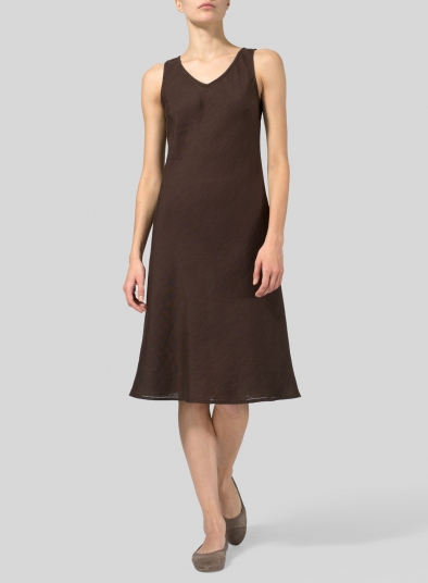 bias cut linen dress