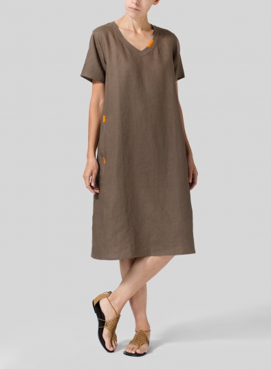 plus size women's linen dresses