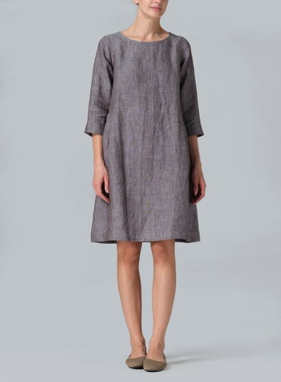 Linen Mid-Length Dress