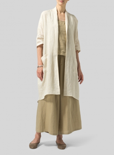 Linen Kimono Cardigan Plus Size