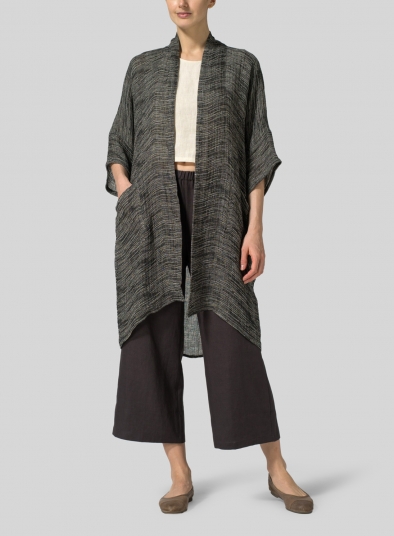 Gauze Linen Longline Oversized Cardigan