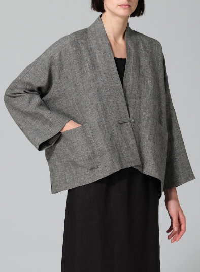 Linen Kimono Long Sleeve Jacket