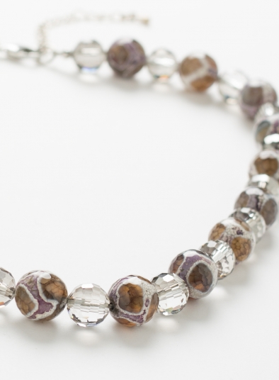 Agate Beaded Collar Necklace