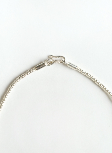 Round Reversible Long Silver Necklace