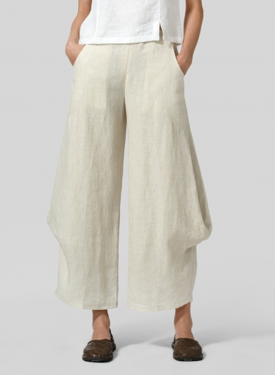 Linen Flared Leg Pants