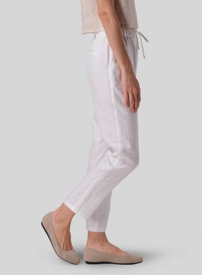Linen Casual Ankle Length Pants