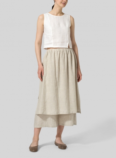 Linen Two-layer Long Culottes