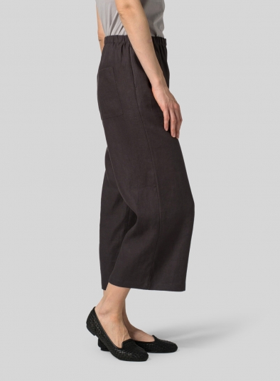 Linen Straight Ankle Pants