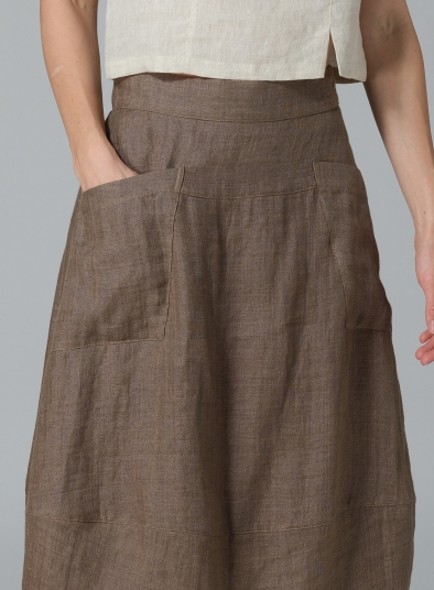 Linen Loose Lantern Skirt