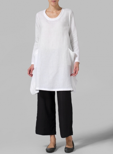 long linen tops uk