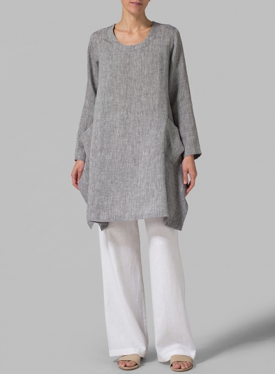 long linen tops uk