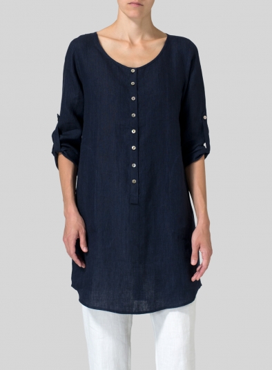 long linen tops uk