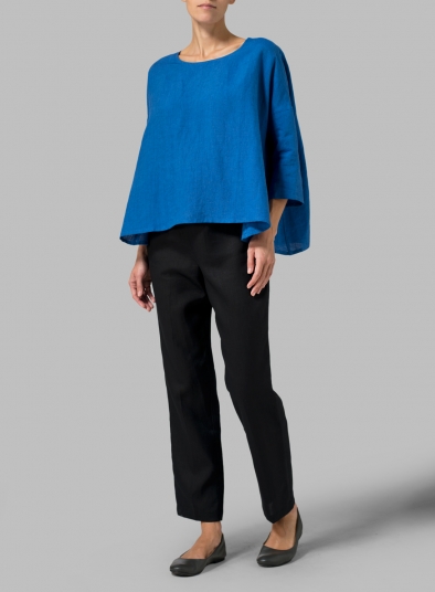 long linen tops uk
