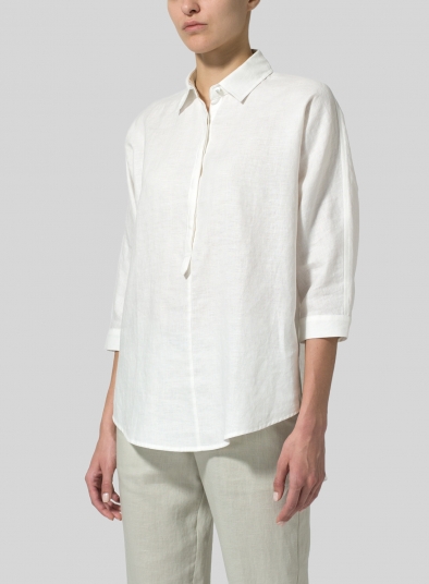 Linen Half-Button Tunic