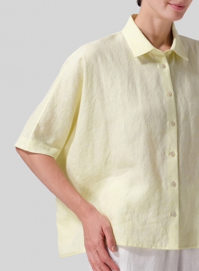 Linen Boxy Sleeves Shirt