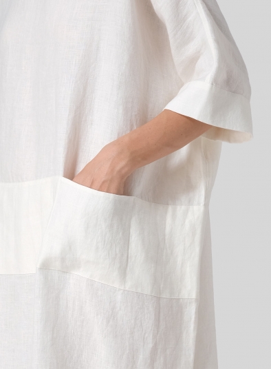 Linen Oversized Dolman Sleeve Dress
