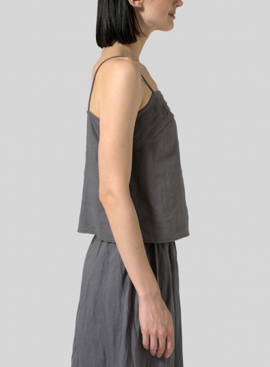 Linen Tiered Strap Top