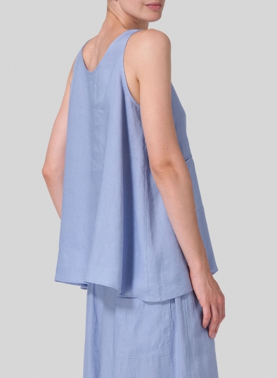 Linen A-line Double Pocketed Tank