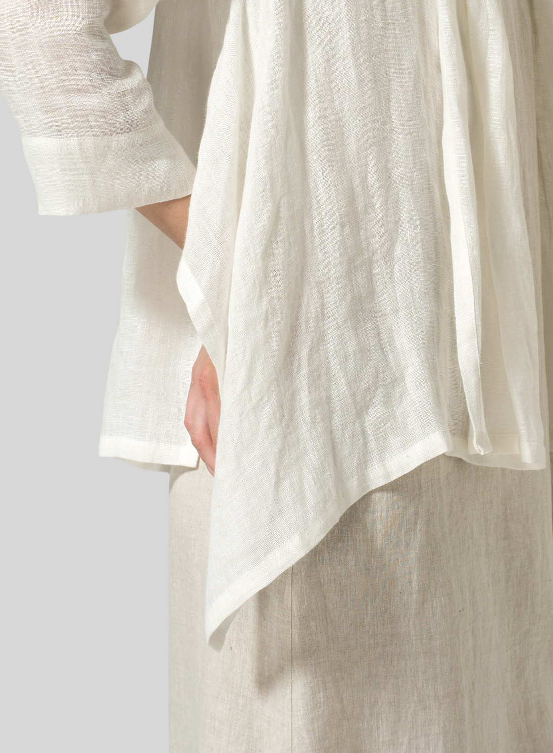 Gauze Linen Shawl Collar Jacket