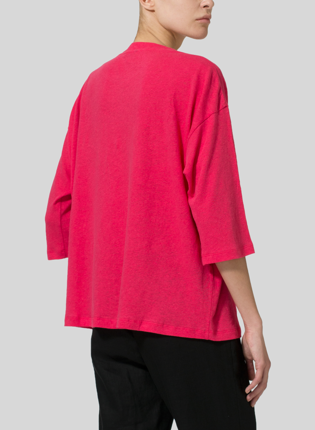 Linen Cotton Knit Top Plus Size