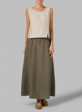 Linen High Rise Long Skirt