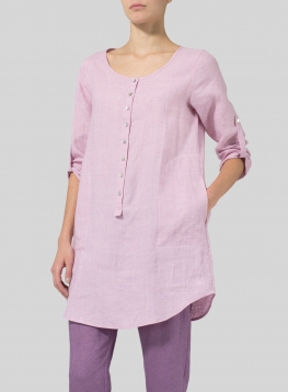long linen tops uk