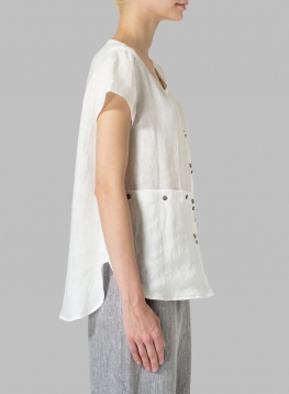 blouse linen cap sleeve