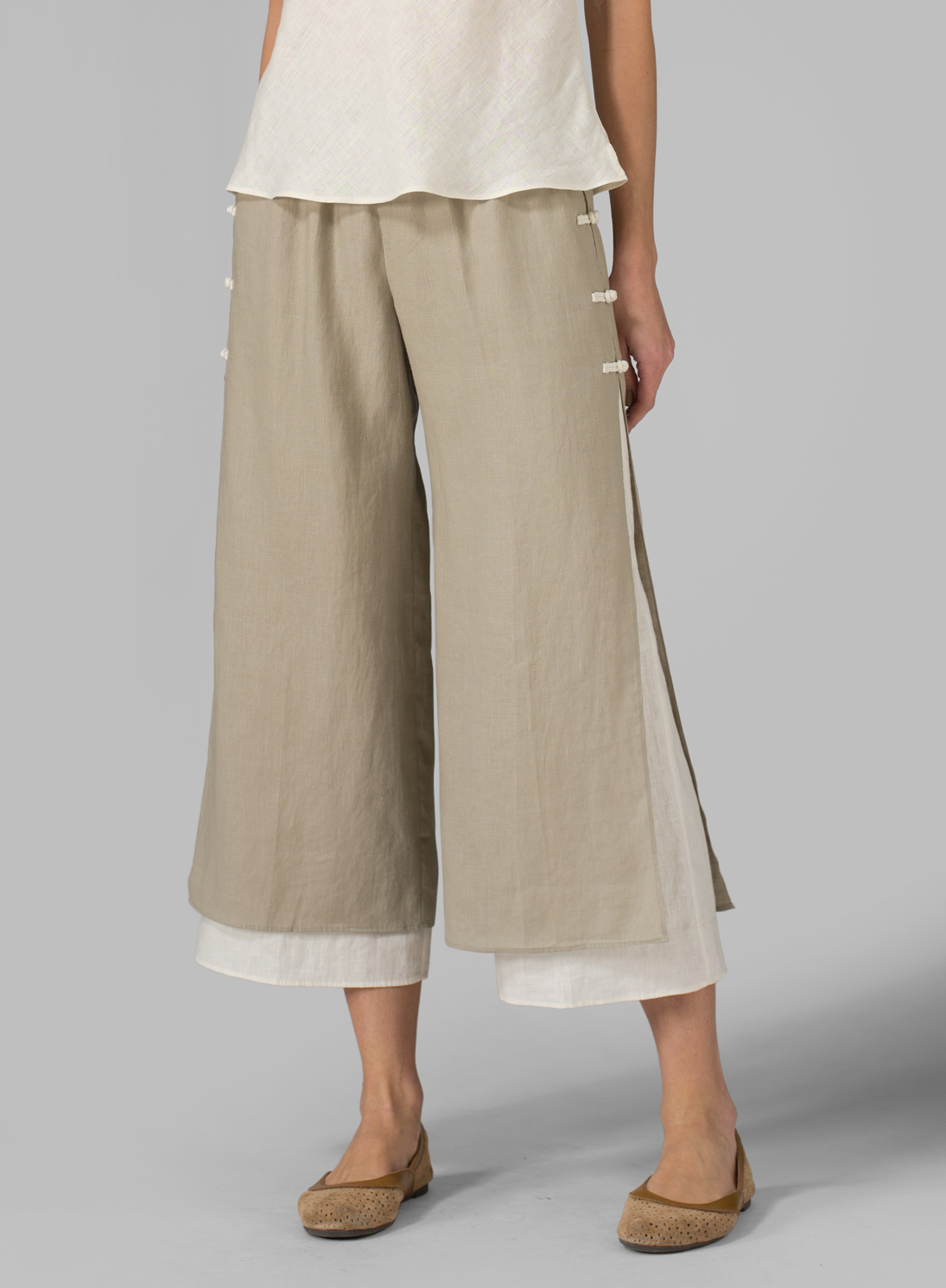 Linen DoubleLayer Pants Plus Size