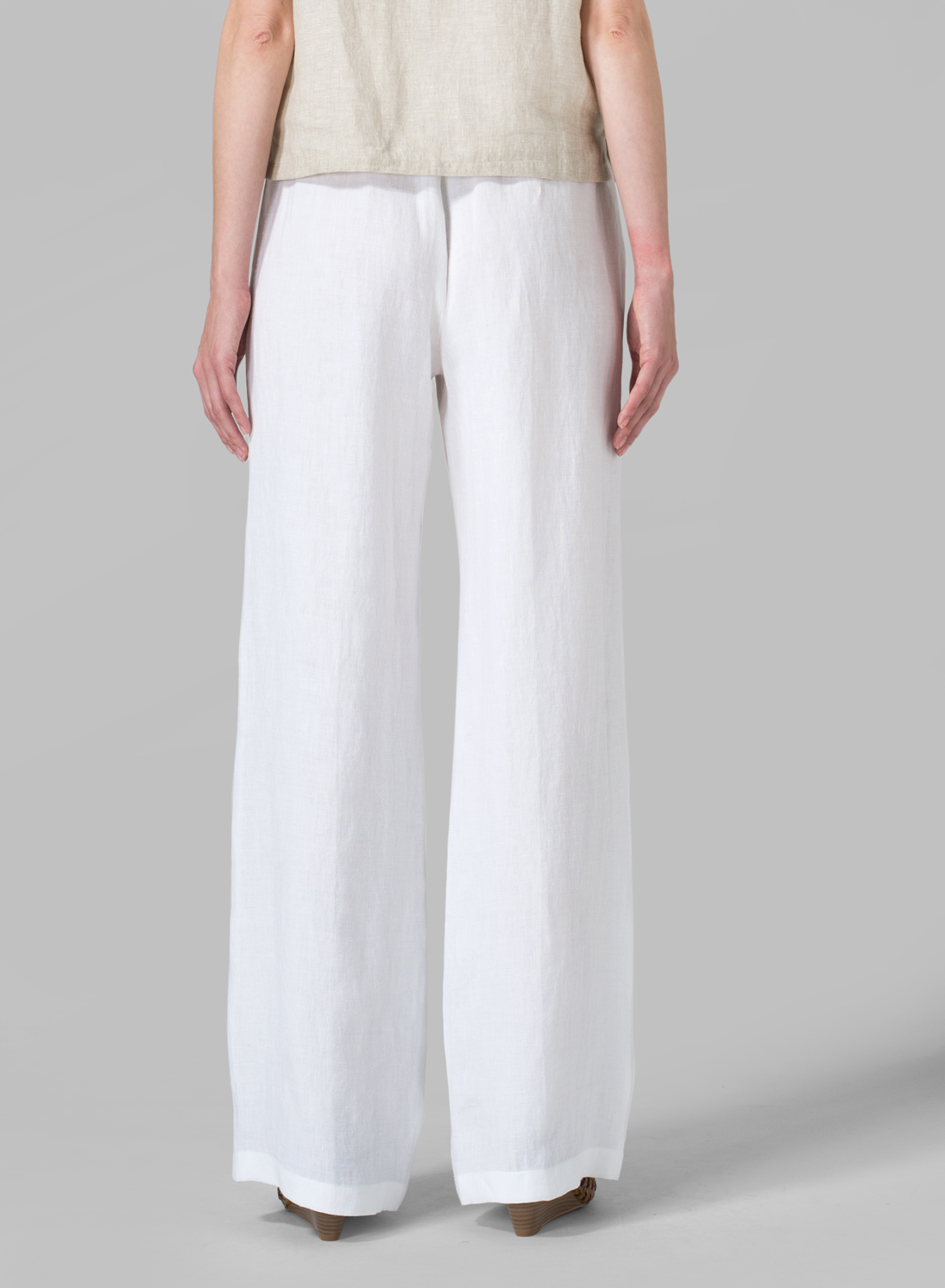 Linen Long Straight PullOn Pants Plus Size