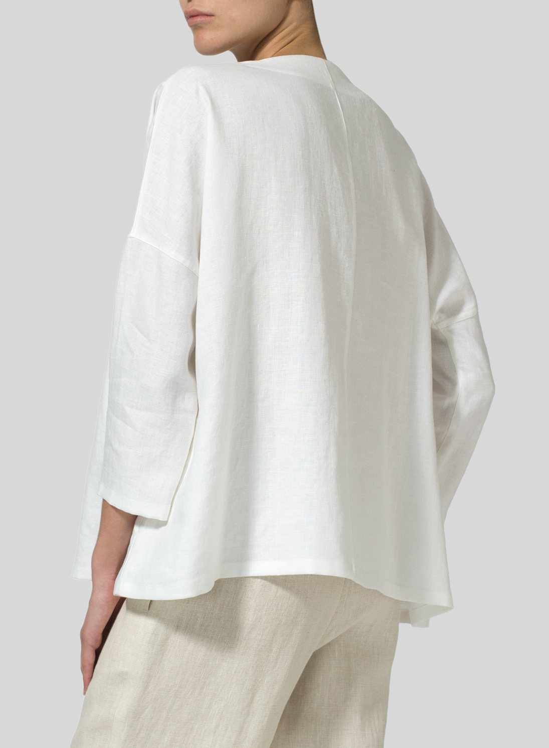 Linen Decolletage Neckline Top