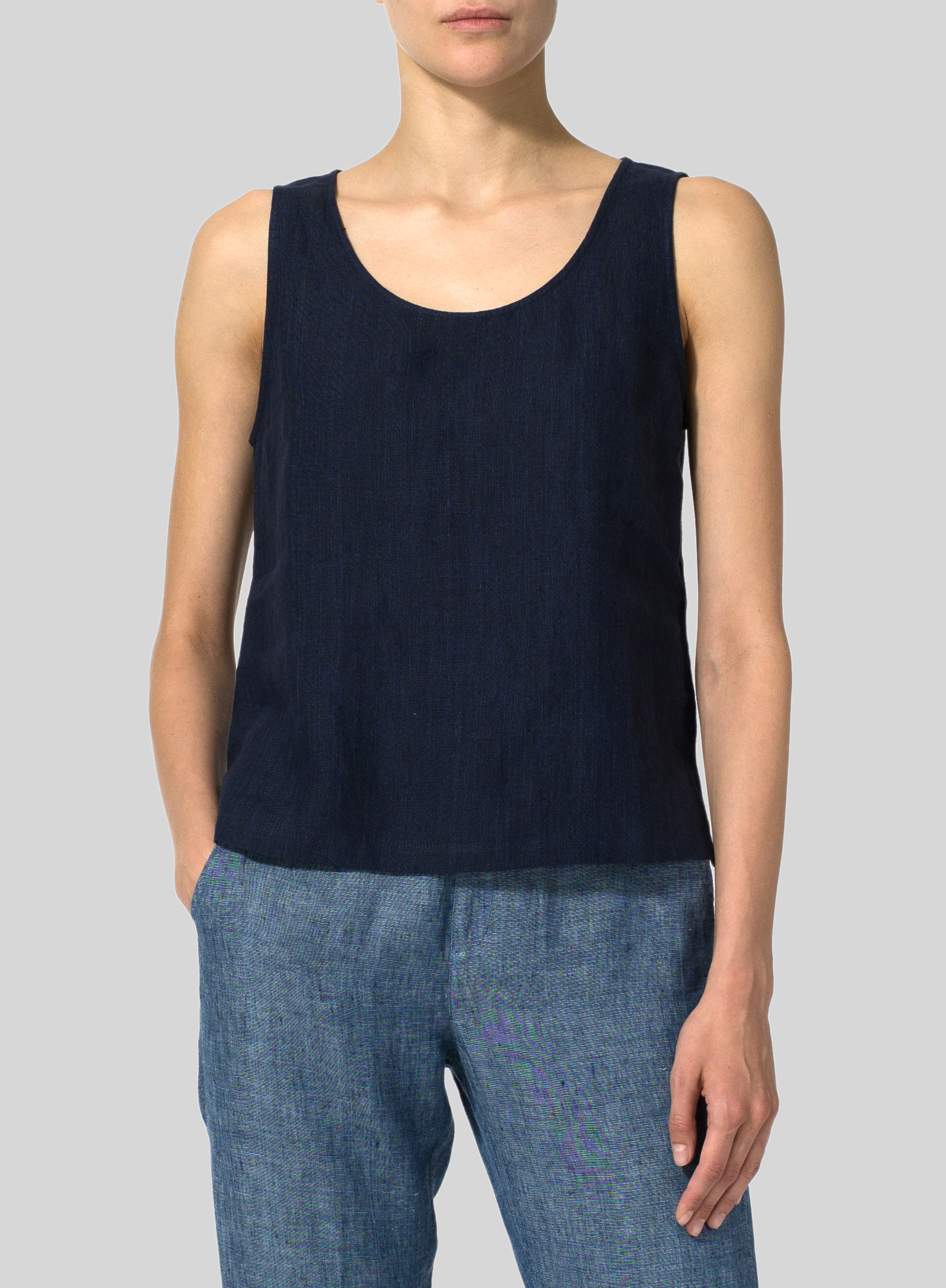 plus size linen tank top