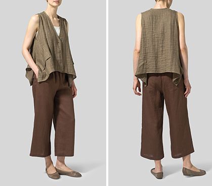 Soil  Linen Casual Vest Set