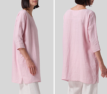 Pink Linen Oversized Top Set