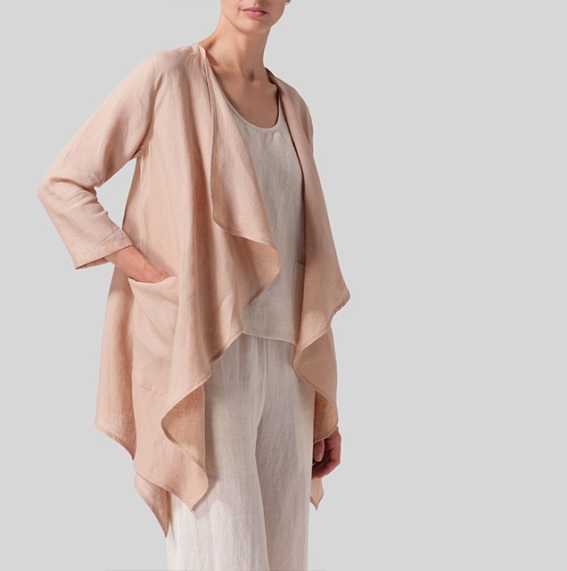 Linen Waterfall Open Jacket