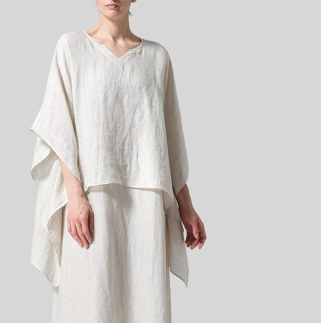 Linen Batwing Sleeve Top