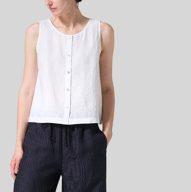 Linen Sleeveless Top Tank